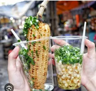 Hình ảnh bắp nướng mỡ hành