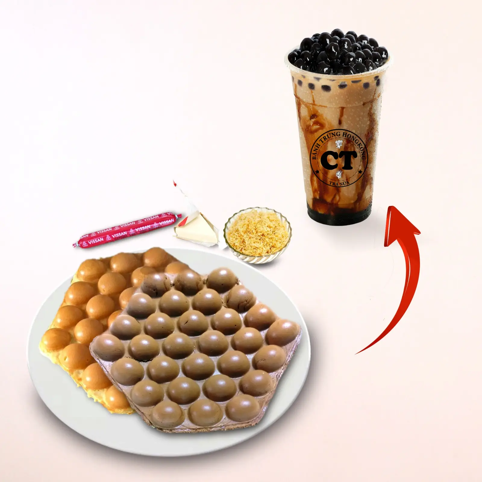 Hình ảnh 1 Thập Cẩm & 1 Socola Thập Cẩm Kèm 1  Trà Sữa  Trân Châu Đường Đen  L
