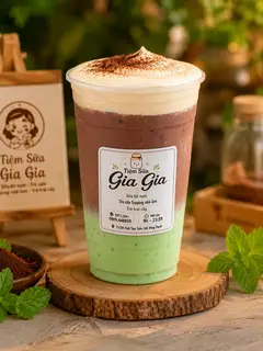 Hình ảnh Sữa Bò Bạc Hà mix Cacao kem phô mai