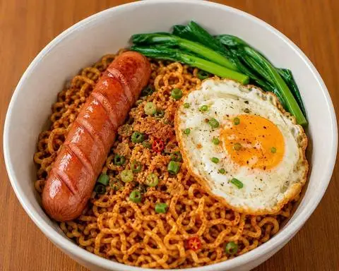 Hình ảnh Mì Trộn Indomie Xúc Xích+ Trứng