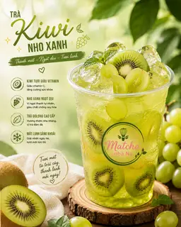 Hình ảnh Trà kiwi nho xanh 