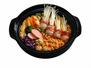 Hình ảnh Mỳ Kim Chi Bò Mỹ Cuốn Nấm + Trà Tắc 