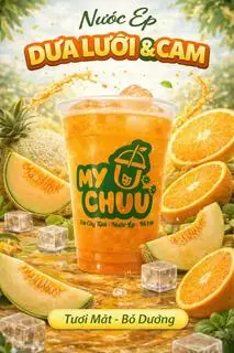 Hình ảnh Nước Ép Dưa Lưới Mix Cam