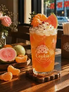 Hình ảnh     TRÀ QUÝT ỔI HỒNG Cream • MANDARIN PINK GUAVA TEA