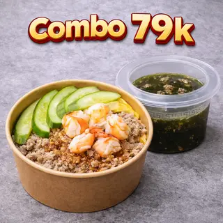 Hình ảnh Combo cơm tôm thịt bằm+canh rong biển