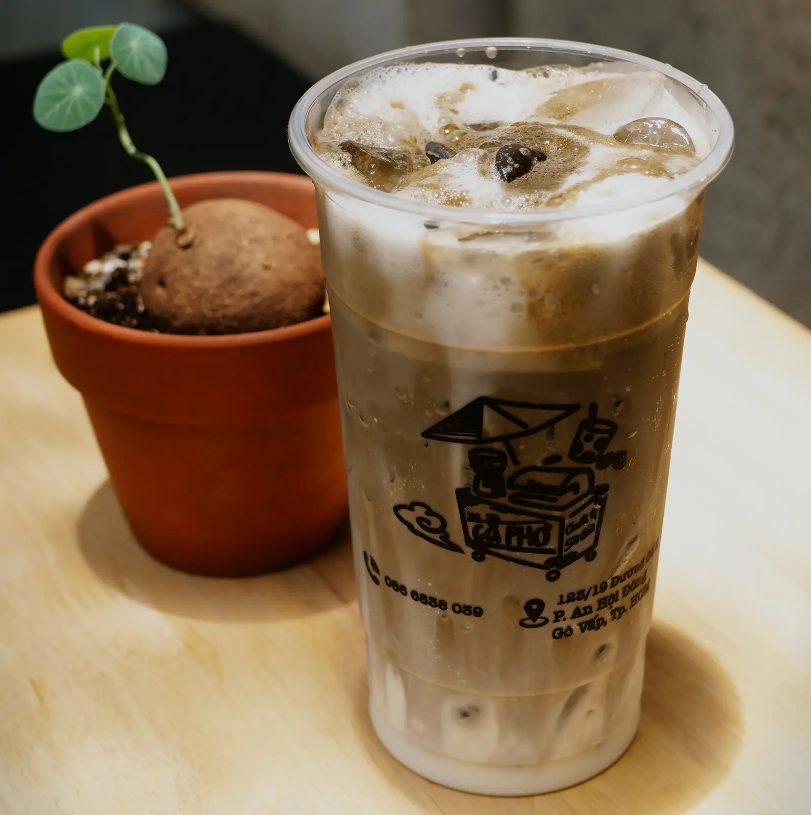 Hình ảnh Houjicha Latte Ly 700ml