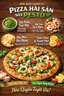 Hình ảnh Pizza Hải Sản Sốt Pesto size 20cmTẶNG TRÀ 