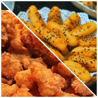 Hình ảnh Gà Lắc Pho Mai 3 Người Ăn + Khoai Lang Kén