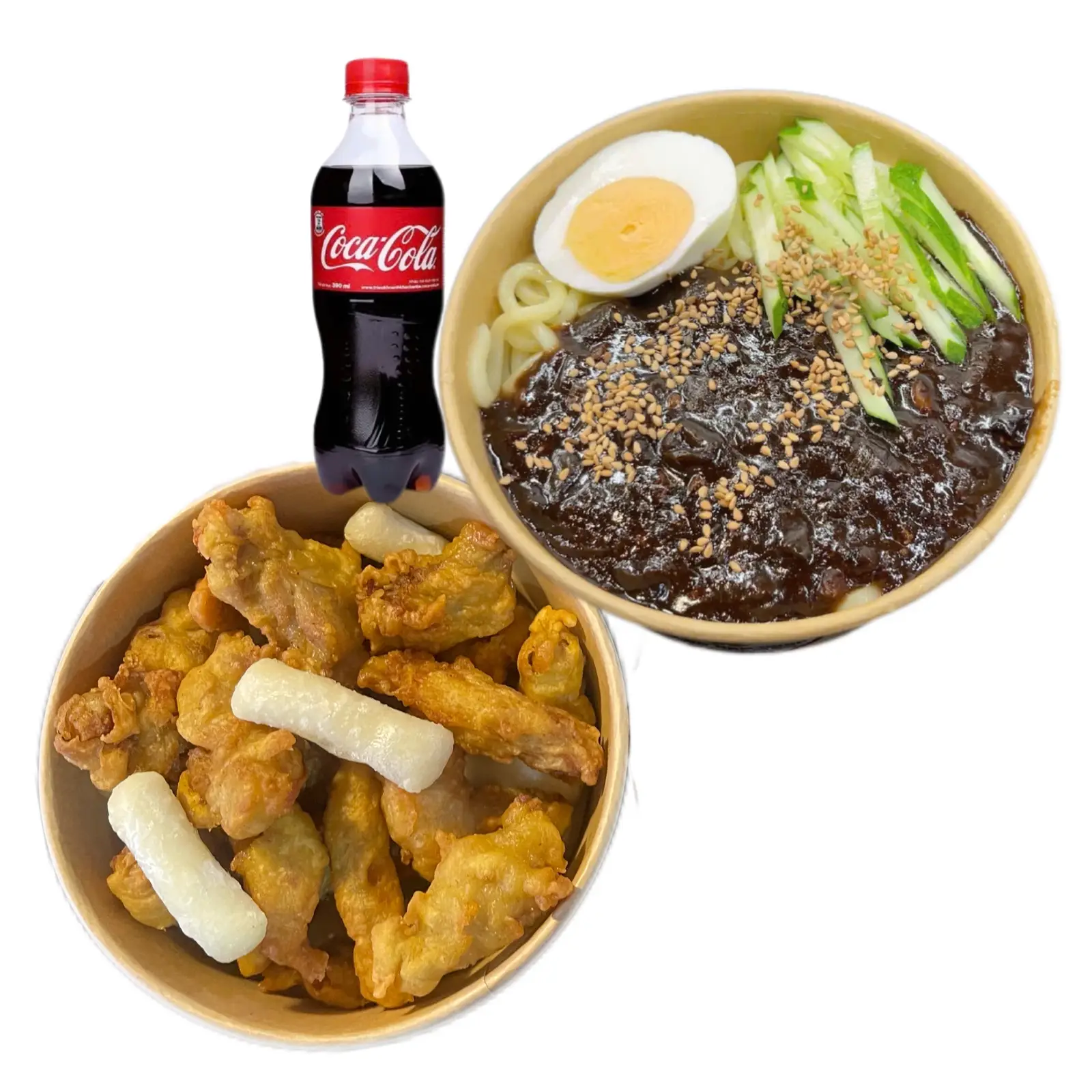 Hình ảnh Combo M: Gà Viên Chiên - Mì Tương Đen - Coca Cola