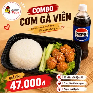 Hình ảnh Combo cơm gà viên sốt chua ngọt + pepsi