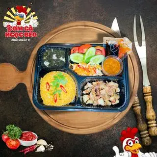 Hình ảnh Cơm tóp mỡ chiên + canh rong biển