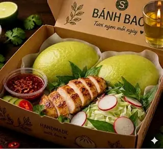 Hình ảnh Bánh Bao ức gà nướng sốt tê cay(350 calo)