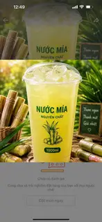 Hình ảnh Cốc nước mía tắc 1lít khổng lồ có đá