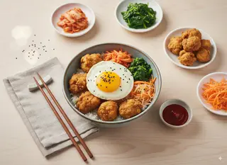 Hình ảnh Cơm trộn gà sốt Cay Hàn