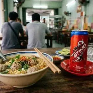 Hình ảnh Mì Gói Bò Viên + Sting