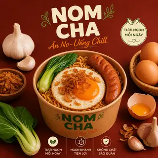 Hình ảnh Mì trộn xúc xích - trứng ốp la
