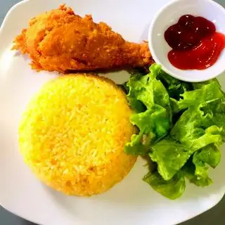 Hình ảnh Cơm gà xối mở - đùi tỏi