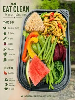Hình ảnh Ức gà xé lá chanh,  cơm lứt/khoai lang, rau củ xào ít dầu/rau củ hấp