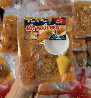 Hình ảnh Bánh tráng dẻo tôm muối béo