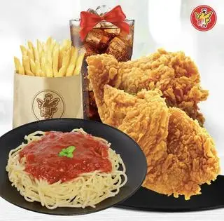 Hình ảnh 2 Gà Giòn + Mì Bò Phô Mai + Khoai Tây Tặng 1 Pepsi