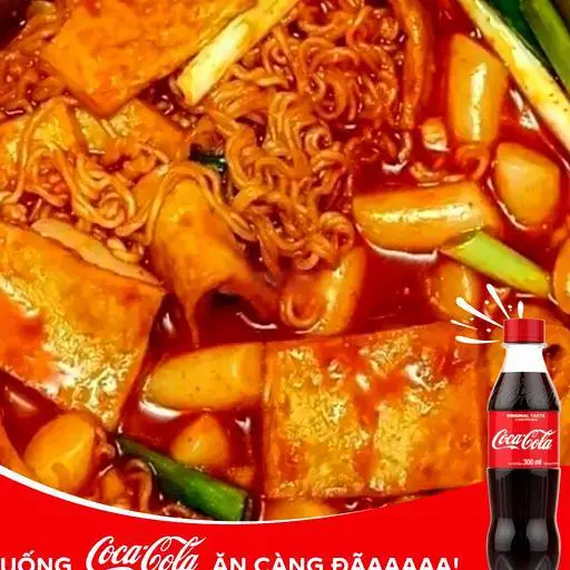 Hình ảnh Mì cay tokbokki + Coca