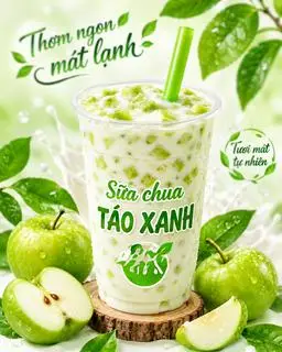 Hình ảnh Sữa chua Táo Xanh