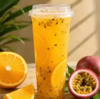 Hình ảnh Nước Ép Cam Mix Chanh leo - 700ml (có đá)