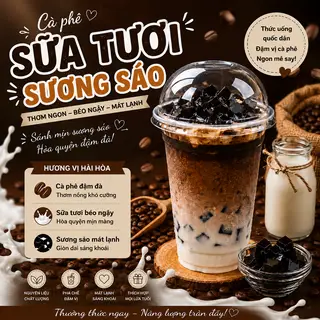 Hình ảnh Cà phê sữa tươi sương sáo