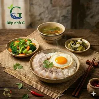 Hình ảnh [ MIX ] CƠM BẮP HEO LUỘC + TRỨNG CHIÊN RÁN
