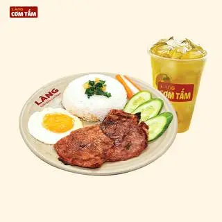 Hình ảnh Cơm Sườn Ốp La - Trà Xanh Tắc Mật Ong