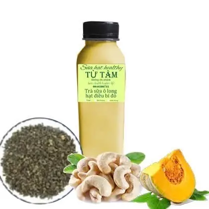 Hình ảnh Trà sữa ôlong hạt điều bí đỏ (chai-uống ấm)