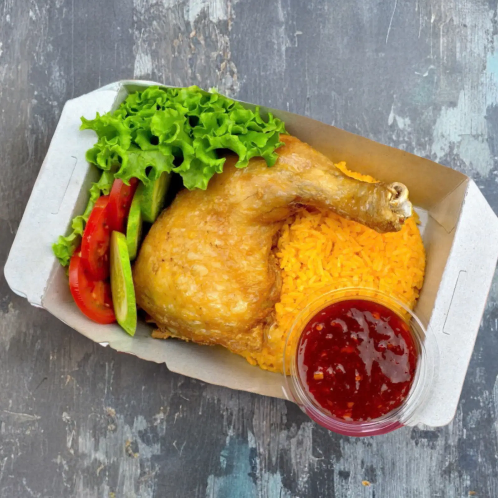 Hình ảnh Cơm Chiên Đùi Gà Sốt BBQ