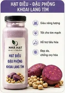 Hình ảnh Sữa hạt điều - đậu phộng - khoai lang tím