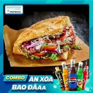 Hình ảnh Combo Bánh mì Tam Giác + Pepsi