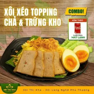 Hình ảnh Xôi xéo chả + trứng lòng đào kho