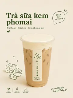 Hình ảnh trà sữa kem phô mai 