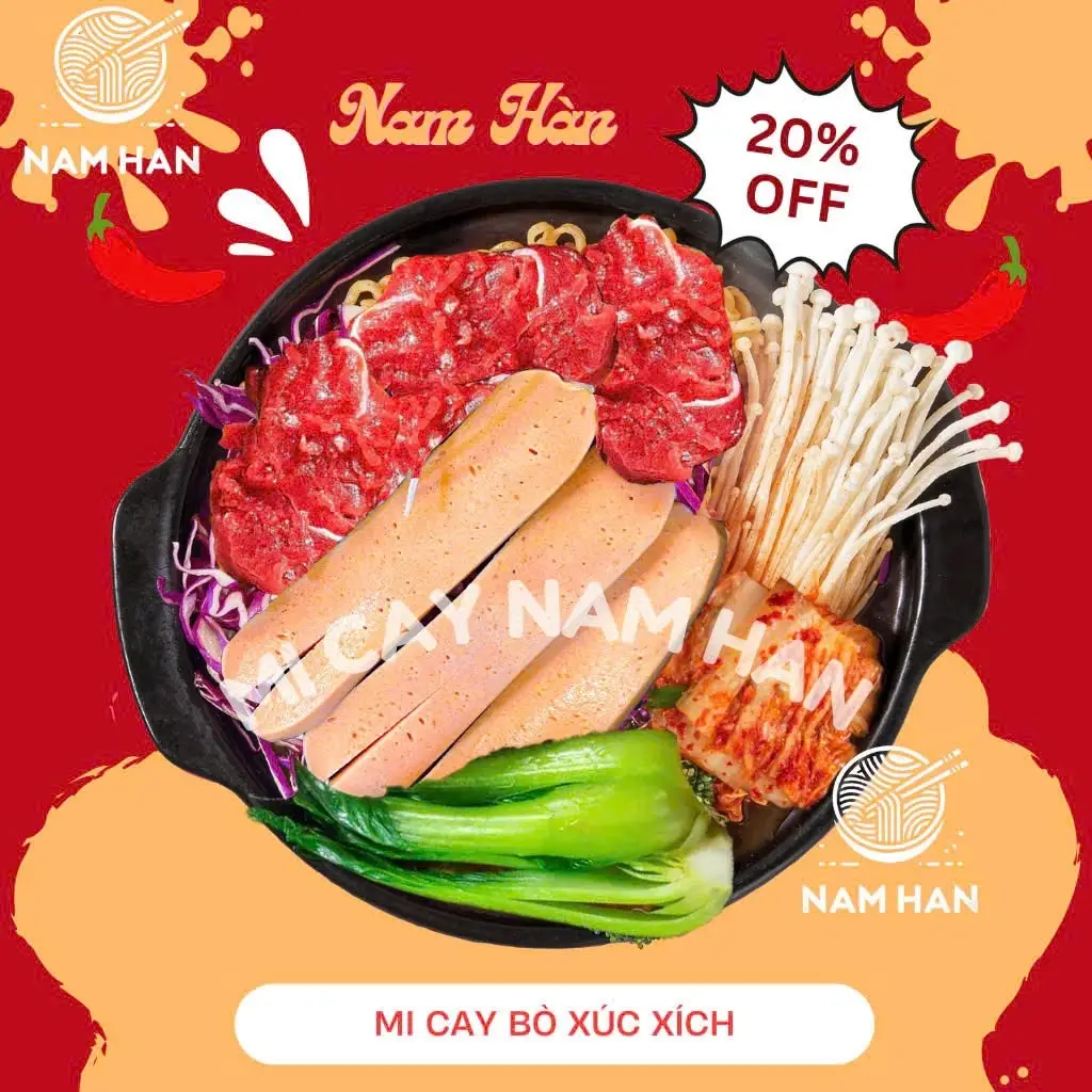 Hình ảnh Mì bò xúc xích