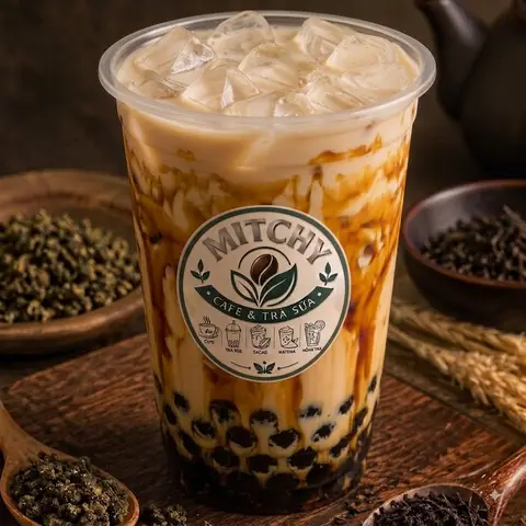 Hình ảnh Trà Sữa Gạo Rang Mật Mía
