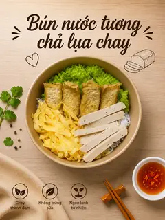 Hình ảnh Bún nước tương chả chay 