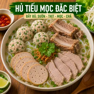 Hình ảnh Hủ tiếu mọc đặc biệt ( thịt, mọc, chả, sườn) 