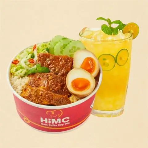 Hình ảnh Cơm Sườn Cay Trứng Ngâm + Nước