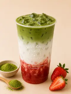 Hình ảnh Matcha latte dâu ( Nhật) 