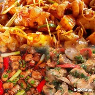 Hình ảnh Chân gà rút xương tim gà sốt tóp mỡ phần 2 ng ăn