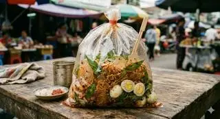 Hình ảnh Bánh tráng trộn mỡ hành