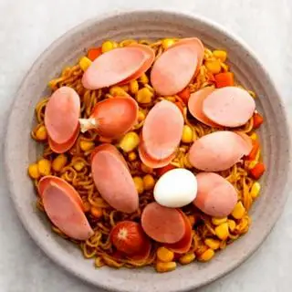 Hình ảnh Mì trộn xúc xích