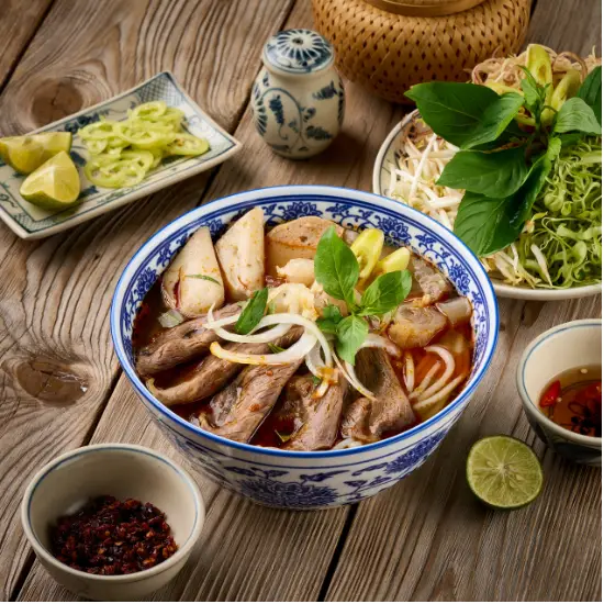 Hình ảnh BÚN BÒ HUẾ (NẠM + CHẢ HEO + BÒ VIÊN + GÂN)
