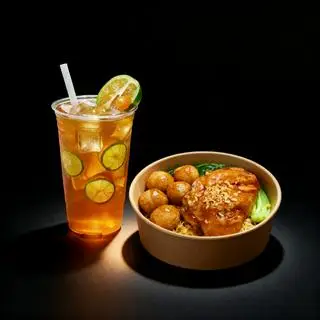 Hình ảnh Combo Mì Gà Mắm Tỏi + Trà Tắc