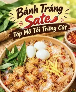Hình ảnh Bánh Tráng Sate Tỏi Trứng Cút Tóp Mỡ