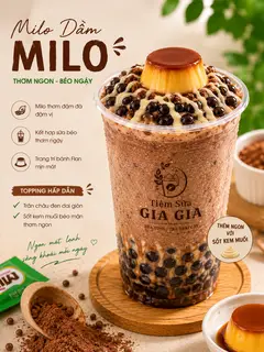 Hình ảnh Milo Dầm kèm bánh Flan 