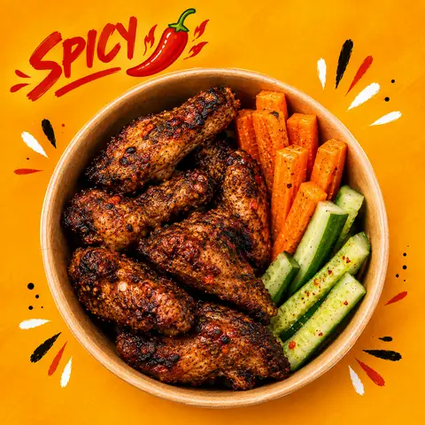 Hình ảnh M (~170g) Cánh Gà kiểu Jamaican/Jamaican Jerk Style Wings (6pcs)